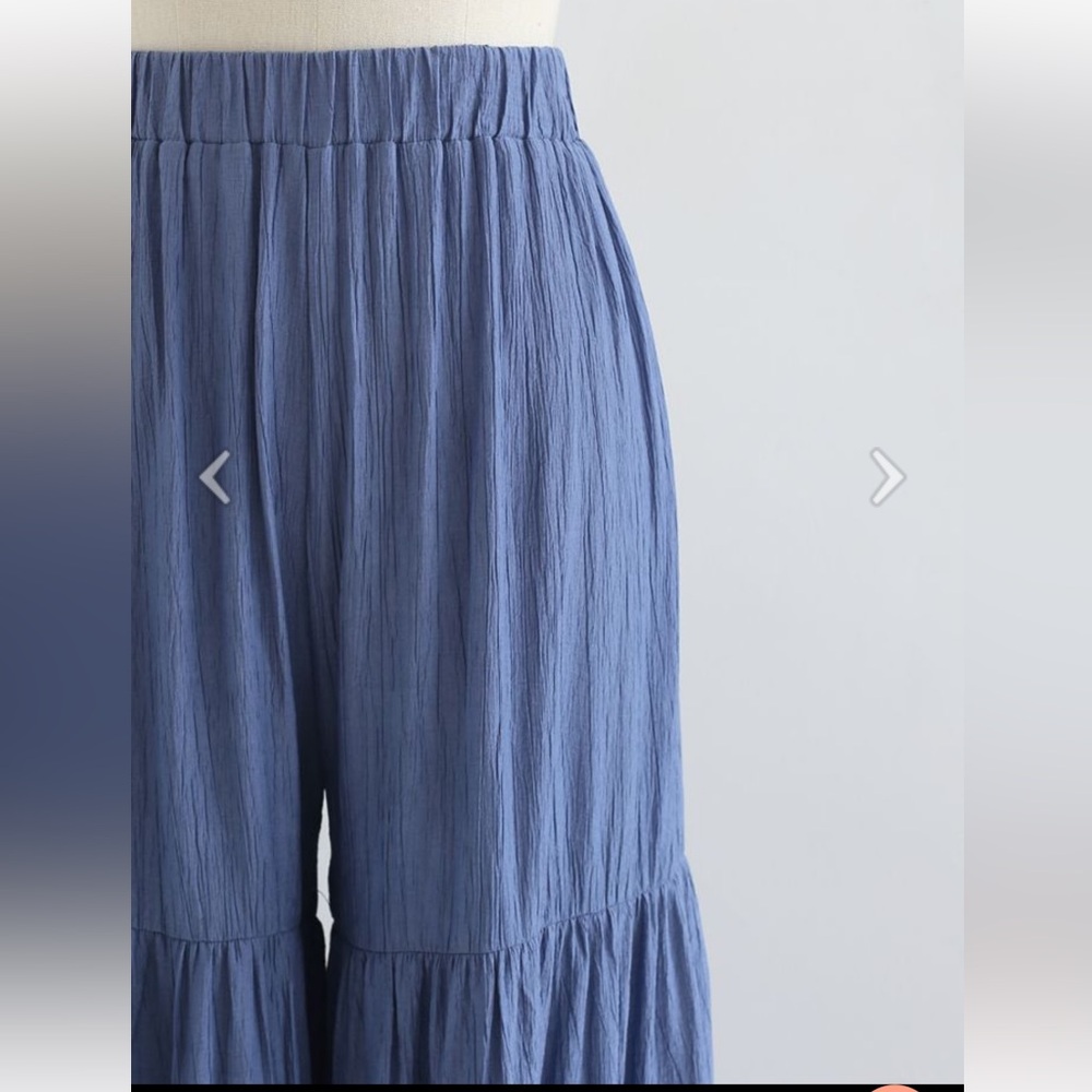 CHICWISH SUNNY DAYS WIDE-LEG PANTS IN NAVY M/L - Picture 7 of 16